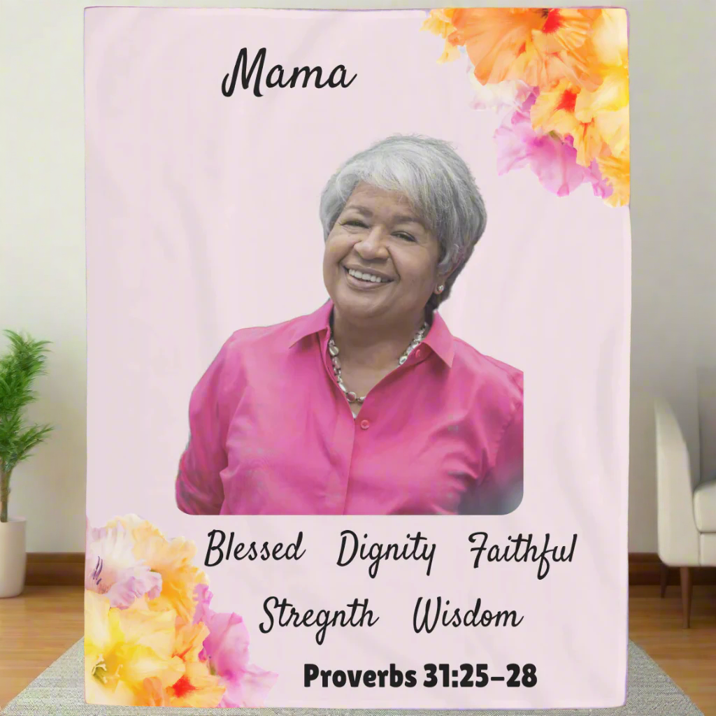 Personalized Mother's Day Plush Fleece Photo Blanket - 60x80