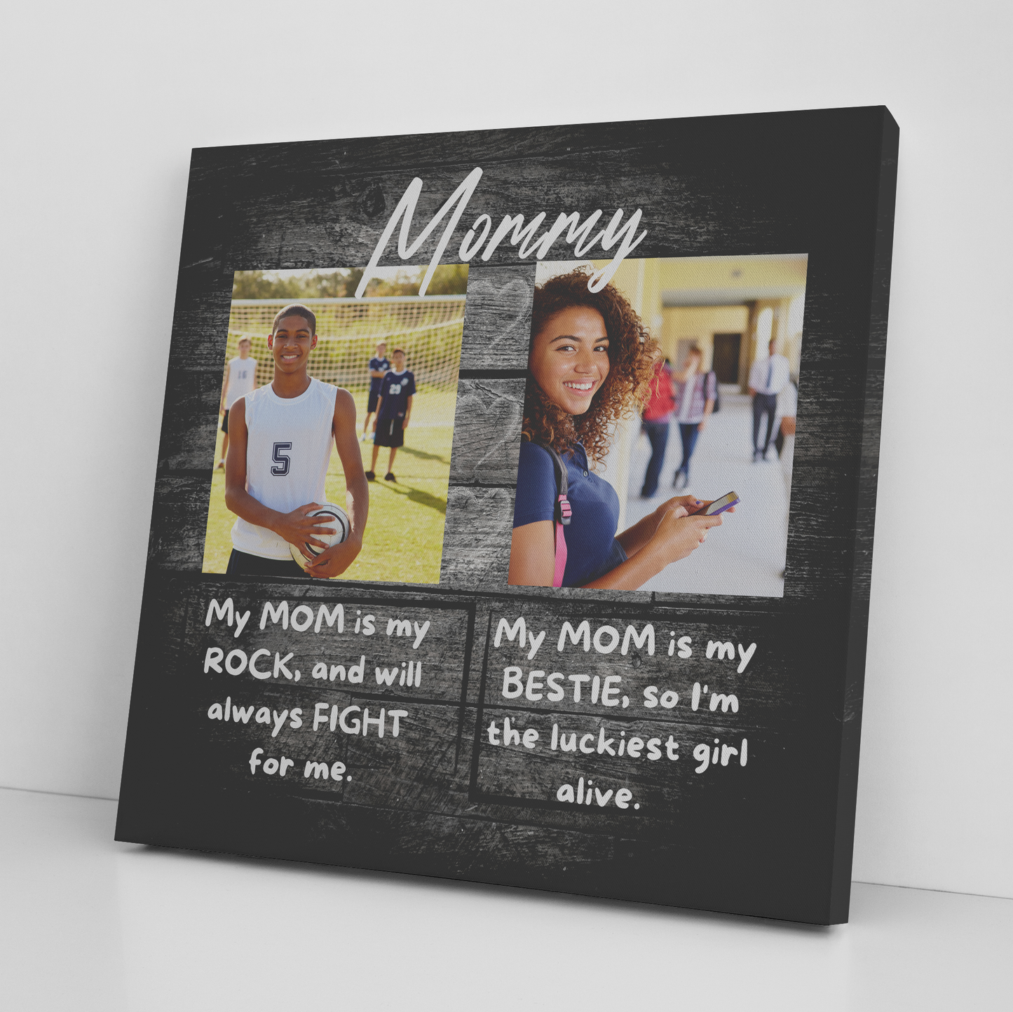 Custom Message to Mom Square Canvas Wrap
