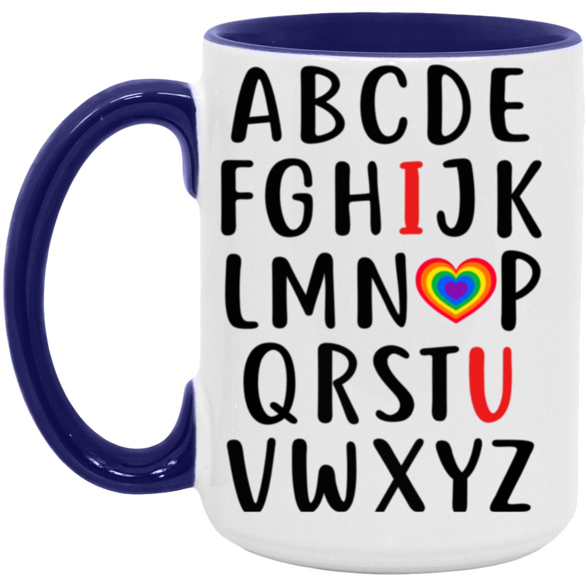 ABC I Love U Pride Accent Mug 15oz - Design 3