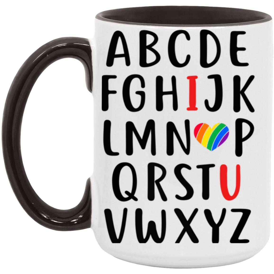 ABC I Love U Pride Accent Mug 15oz - Design 2