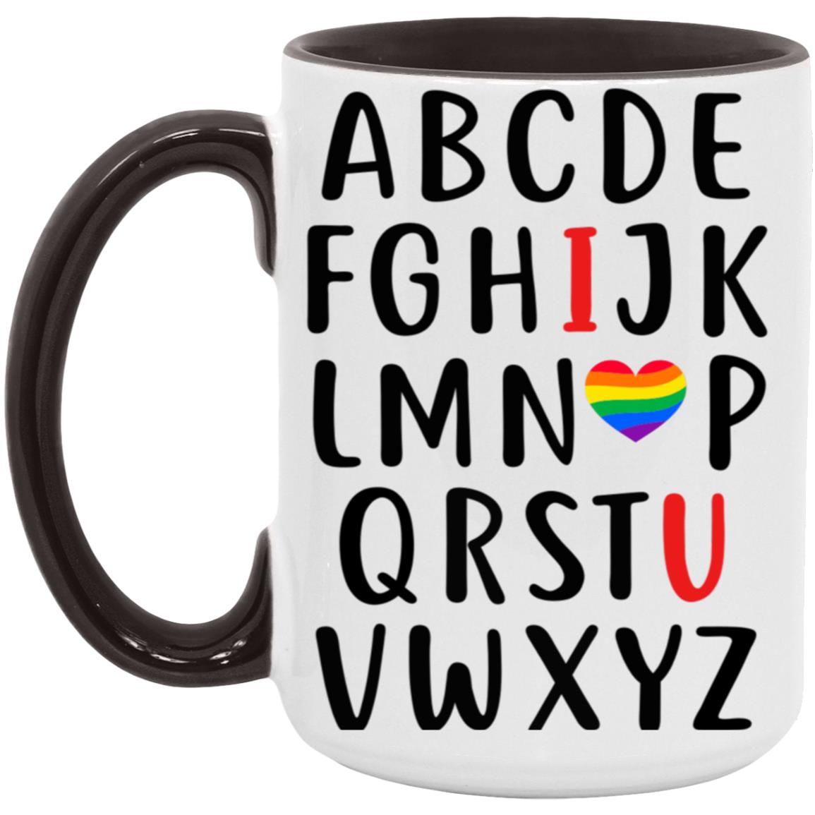 ABC I Love U Pride Accent Mug 15oz - Design 1