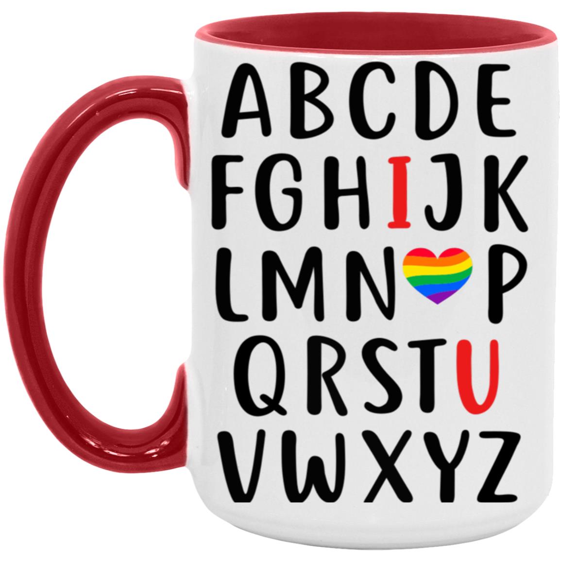 ABC I Love U Pride Accent Mug 15oz - Design 1