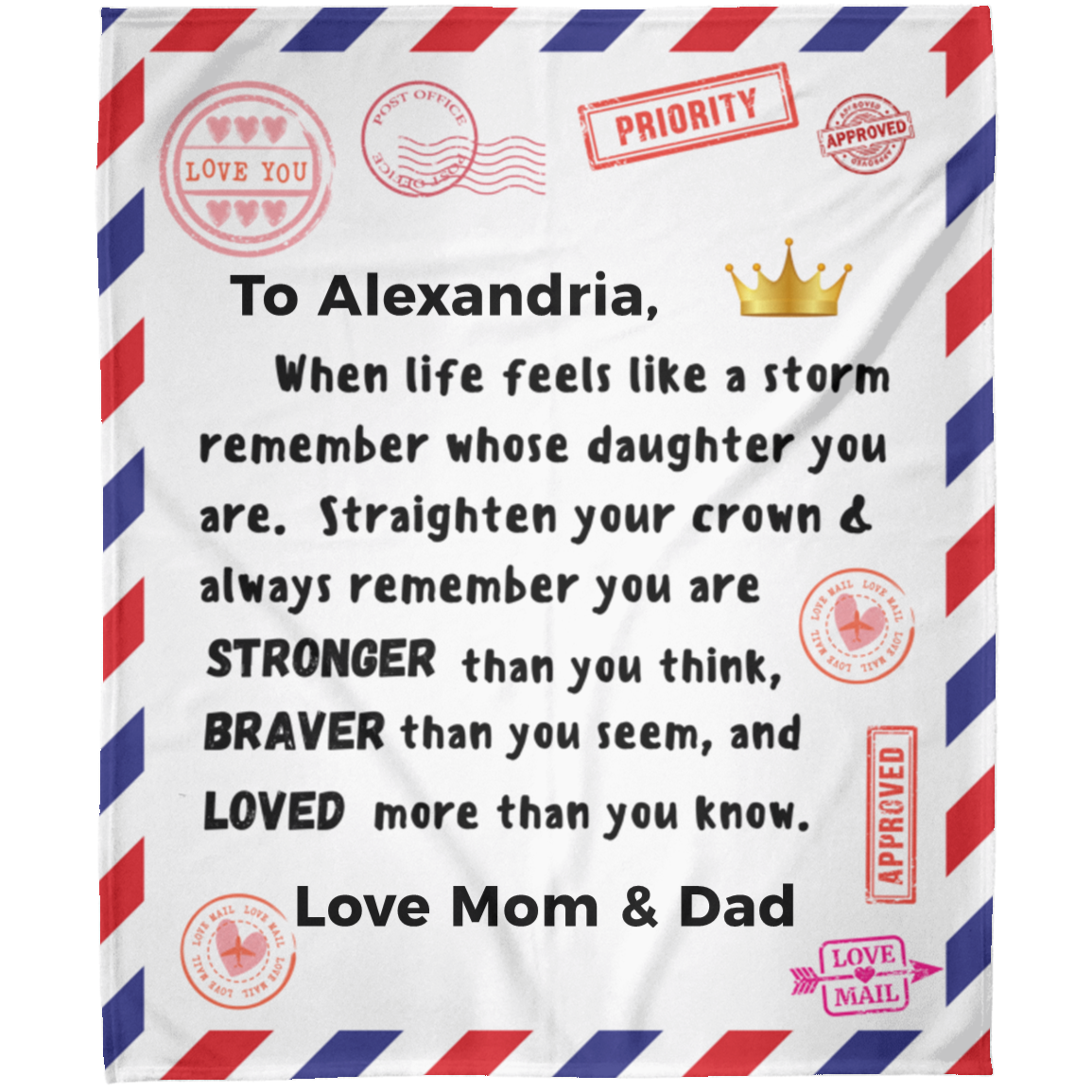 Personalized Warm Embrace from Mom and Dad Arctic Fleece