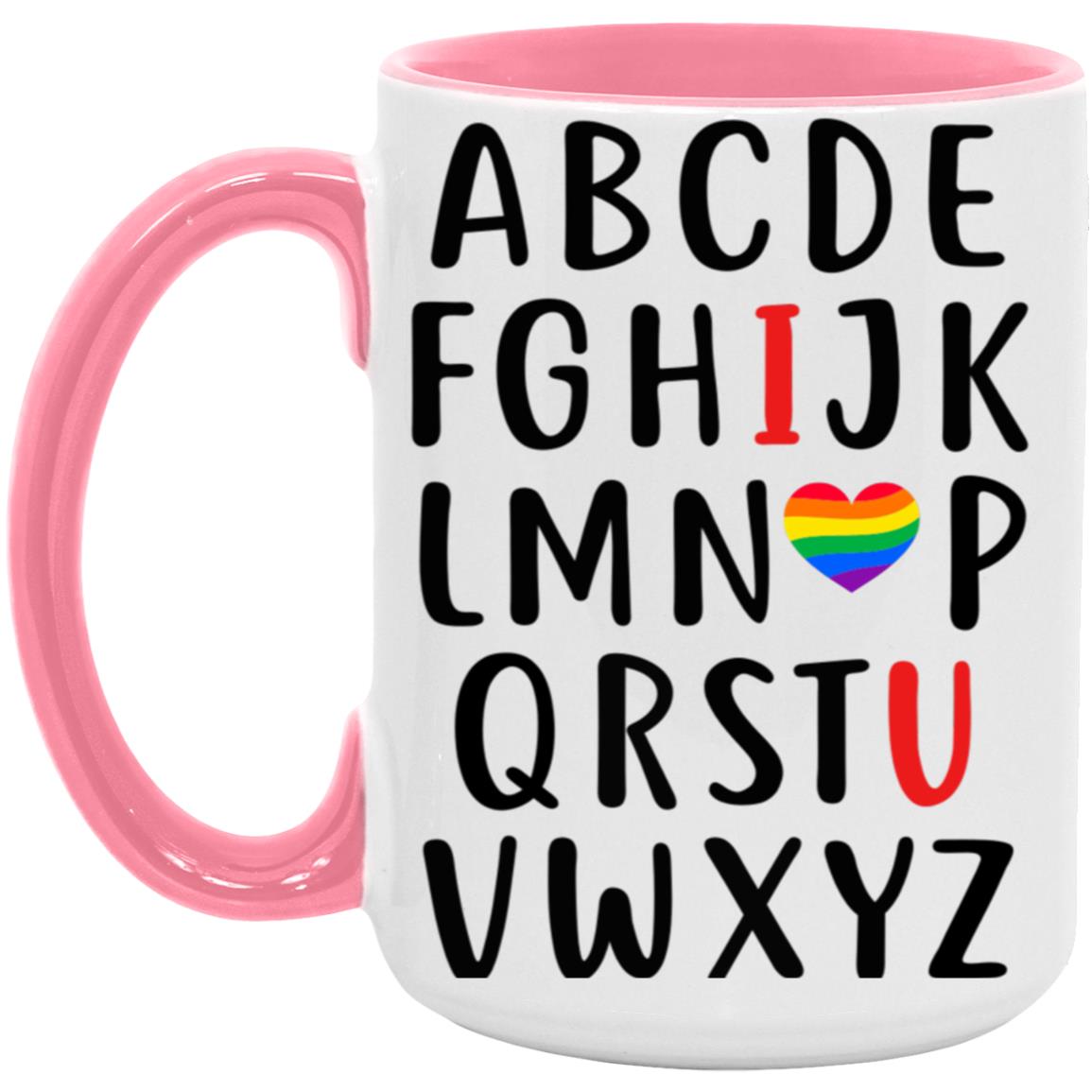 ABC I Love U Pride Accent Mug 15oz - Design 1