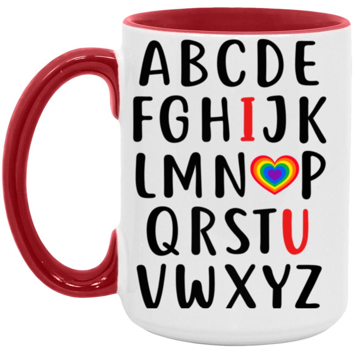 ABC I Love U Pride Accent Mug 15oz - Design 3