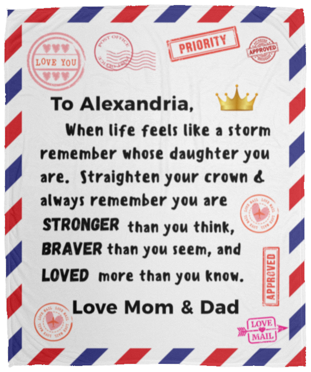 Personalized Warm Embrace from Mom and Dad Blanket