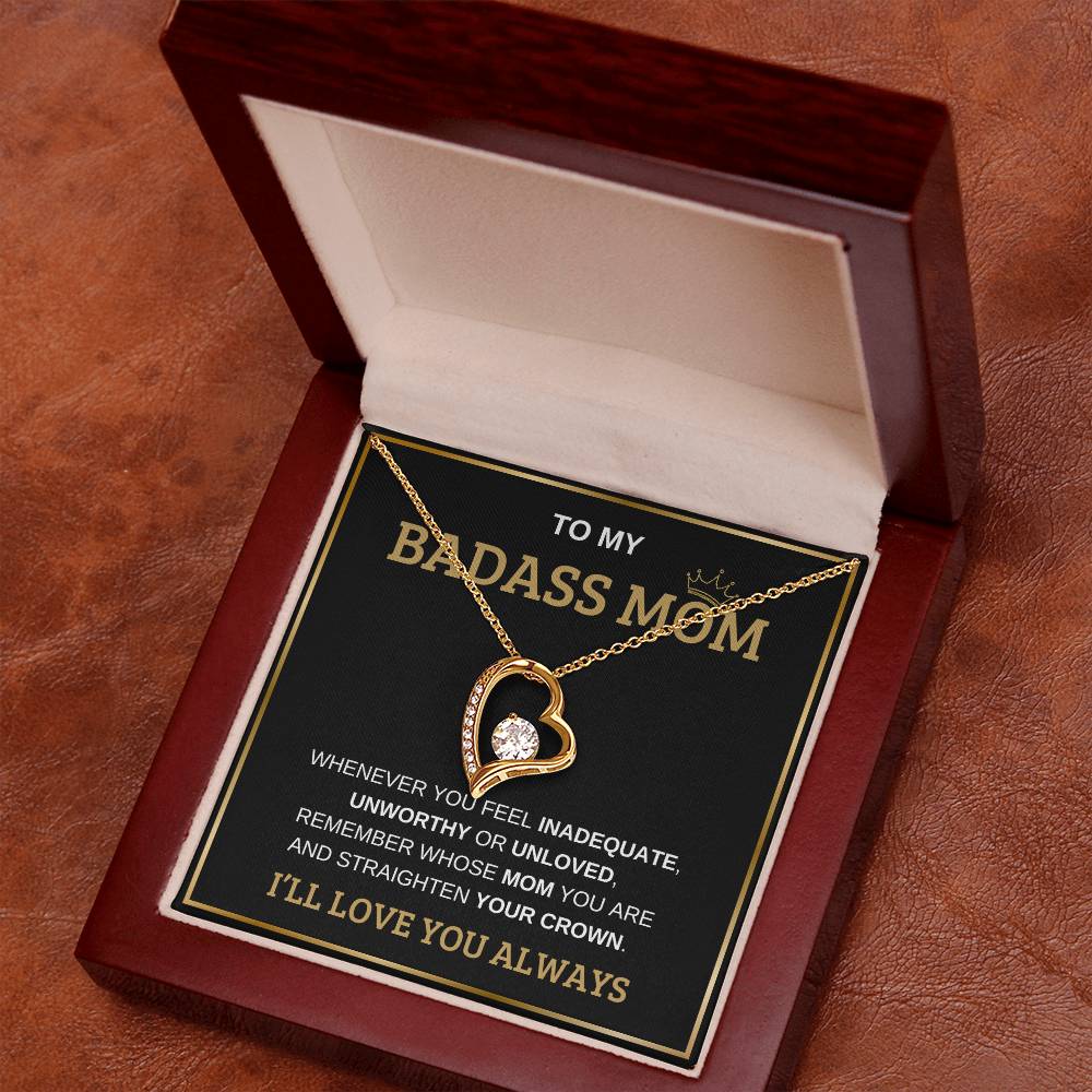 To My Bada** Mom-Forever Love Necklace (black)