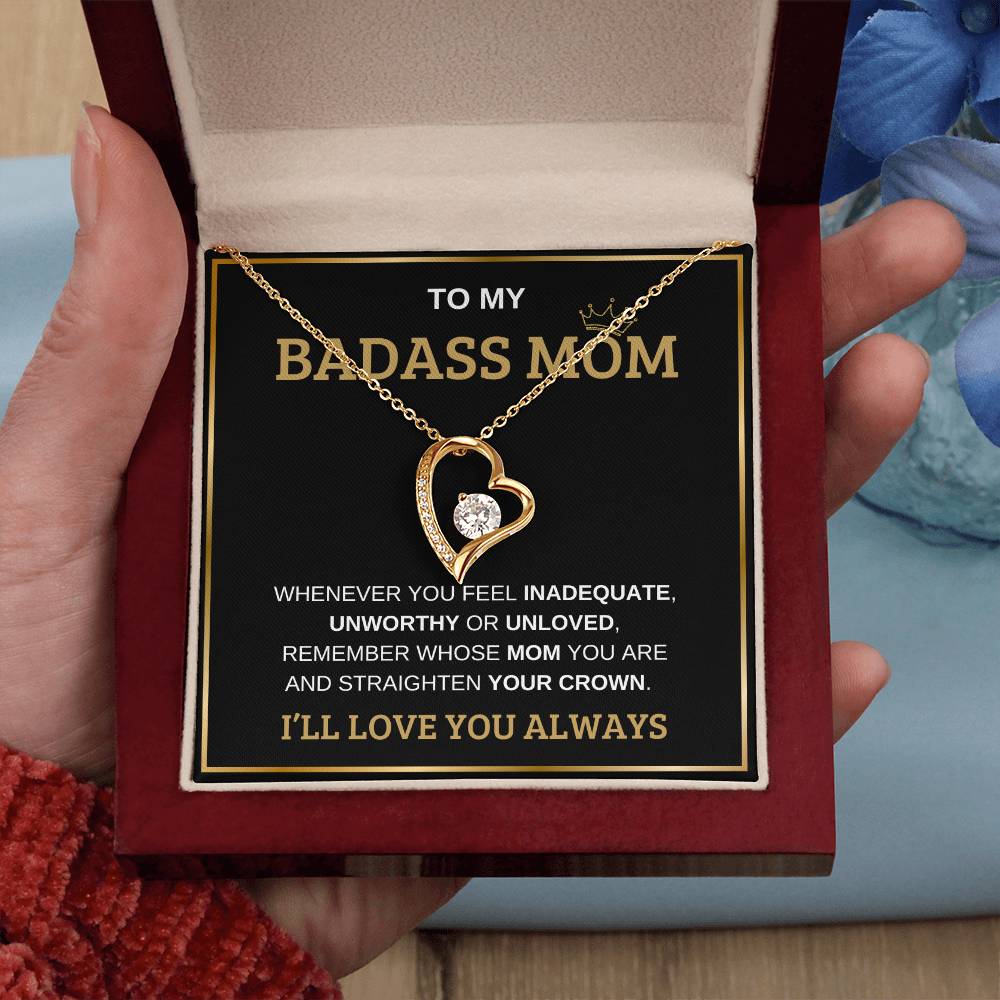 To My Bada** Mom-Forever Love Necklace (black)
