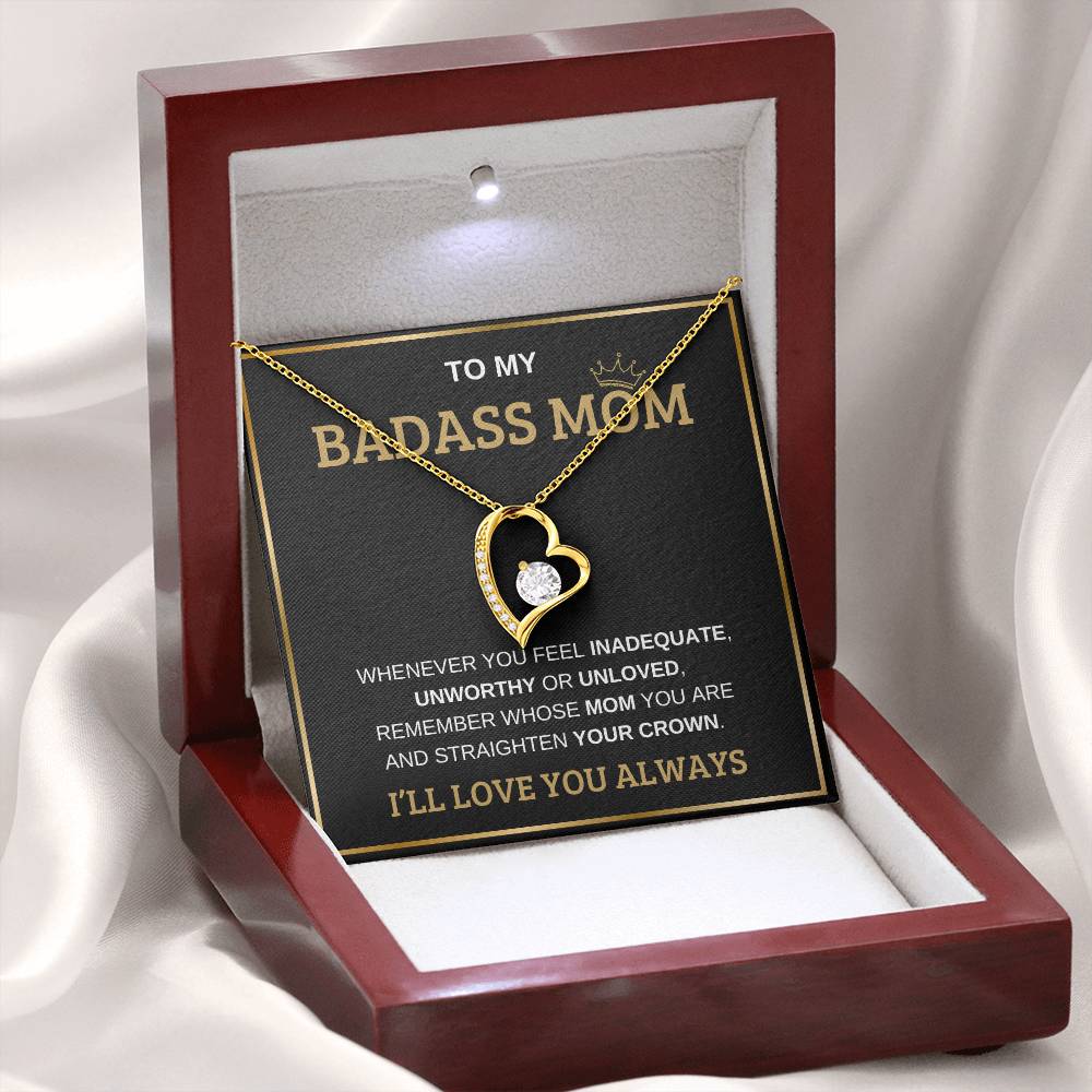 To My Bada** Mom-Forever Love Necklace (black)
