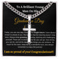 Brilliant Young Graduate Personalized Cross Blk