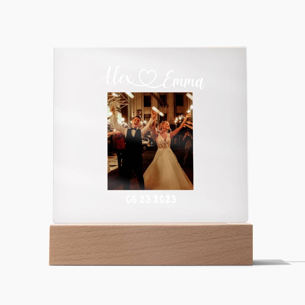 Personalized Square Acrylic Plaque | Wedding | Anniversary | Baby | College