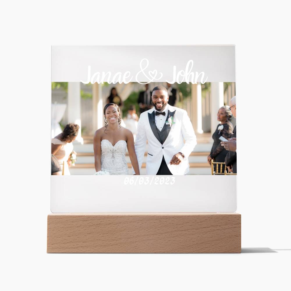 Personalized Square Acrylic Plaque | Wedding | Anniversary | Baby | College