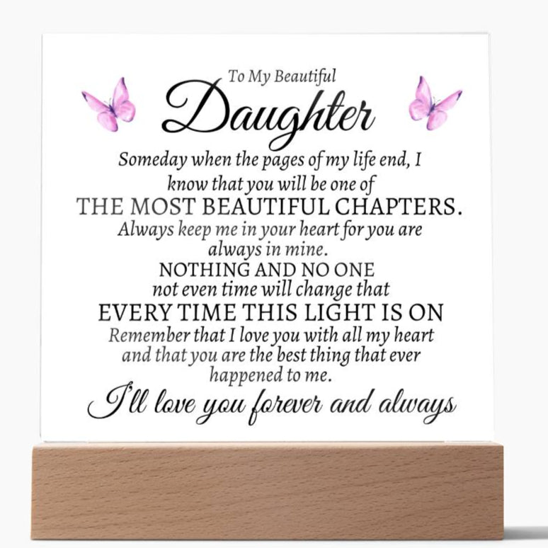 To My Beautiful Daughter | Most Beautiful Chapter | Butterfly Plaque