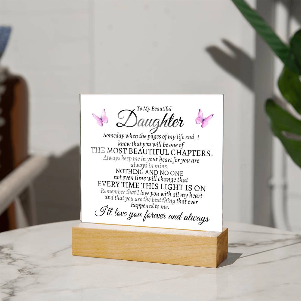 To My Beautiful Daughter | Most Beautiful Chapter | Butterfly Plaque