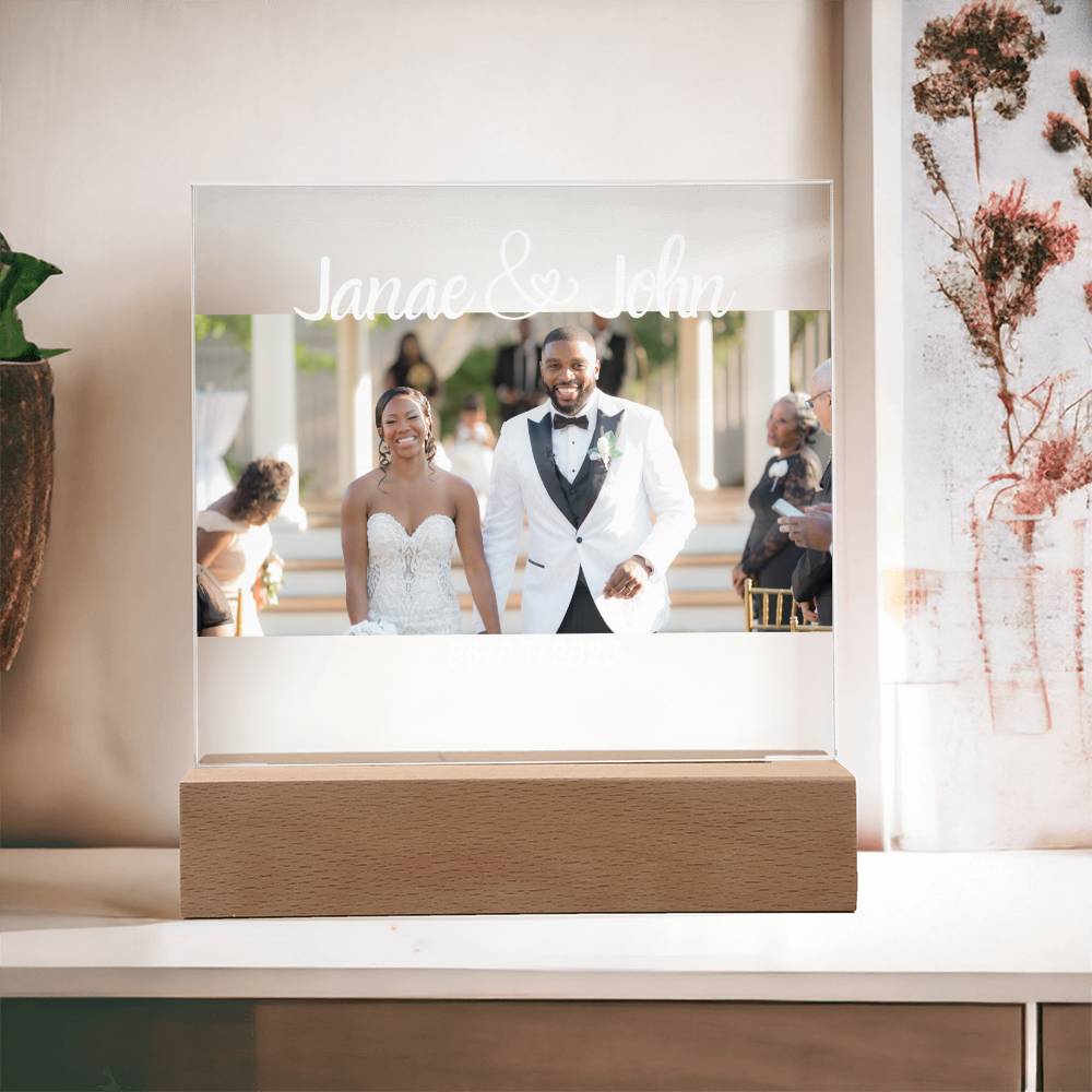 Personalized Square Acrylic Plaque | Wedding | Anniversary | Baby | College