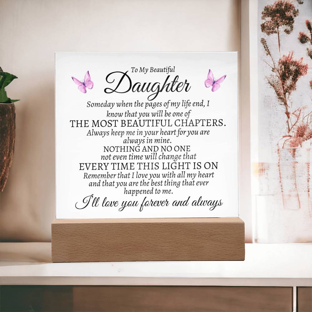 To My Beautiful Daughter | Most Beautiful Chapter | Butterfly Plaque