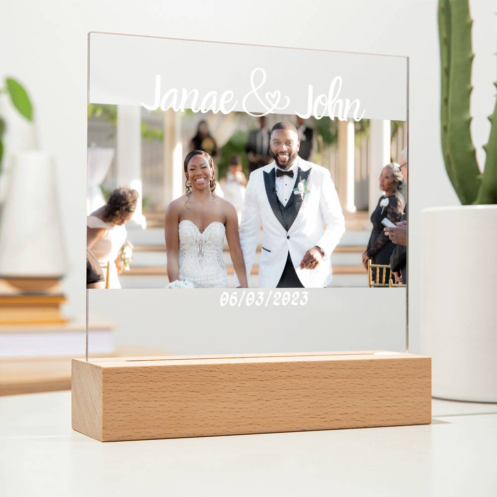 Personalized Square Acrylic Plaque | Wedding | Anniversary | Baby | College