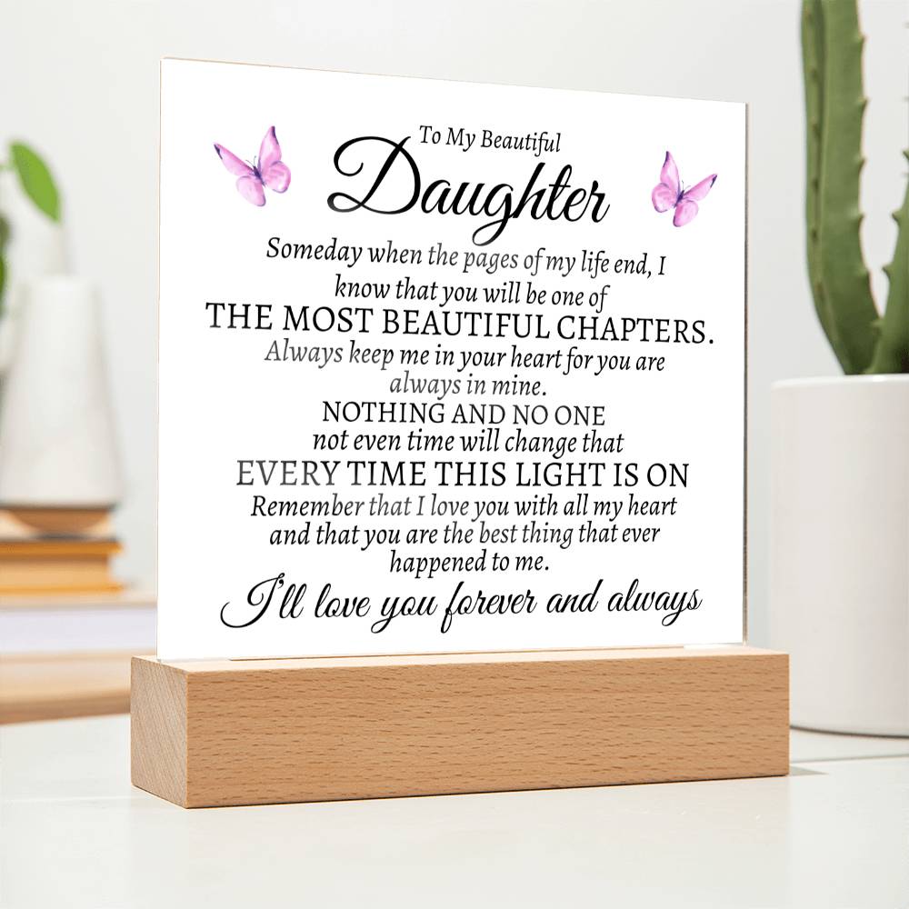To My Beautiful Daughter | Most Beautiful Chapter | Butterfly Plaque