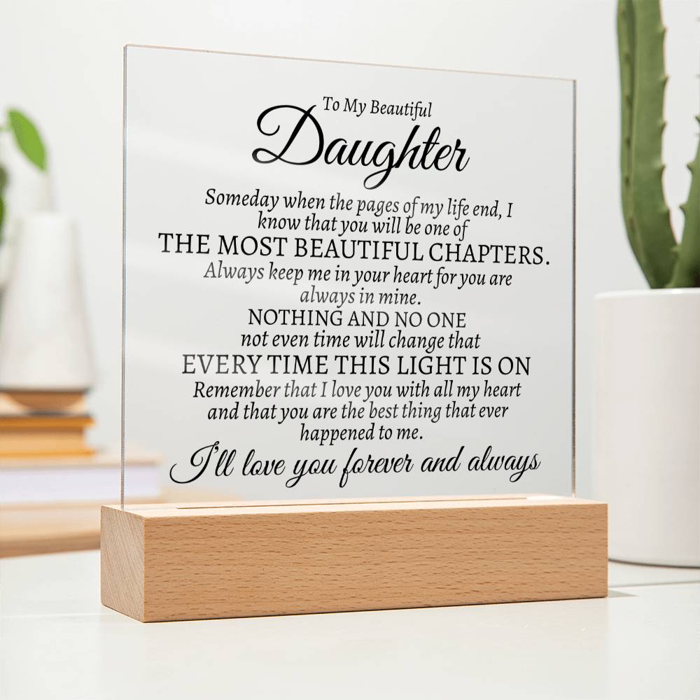 To My Beautiful Daughter | Most Beautiful Chapter | Acrylic Plaque
