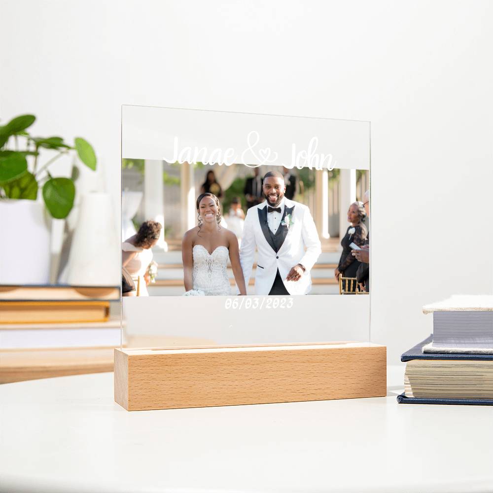 Personalized Square Acrylic Plaque | Wedding | Anniversary | Baby | College
