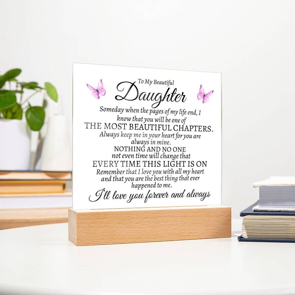 To My Beautiful Daughter | Most Beautiful Chapter | Butterfly Plaque