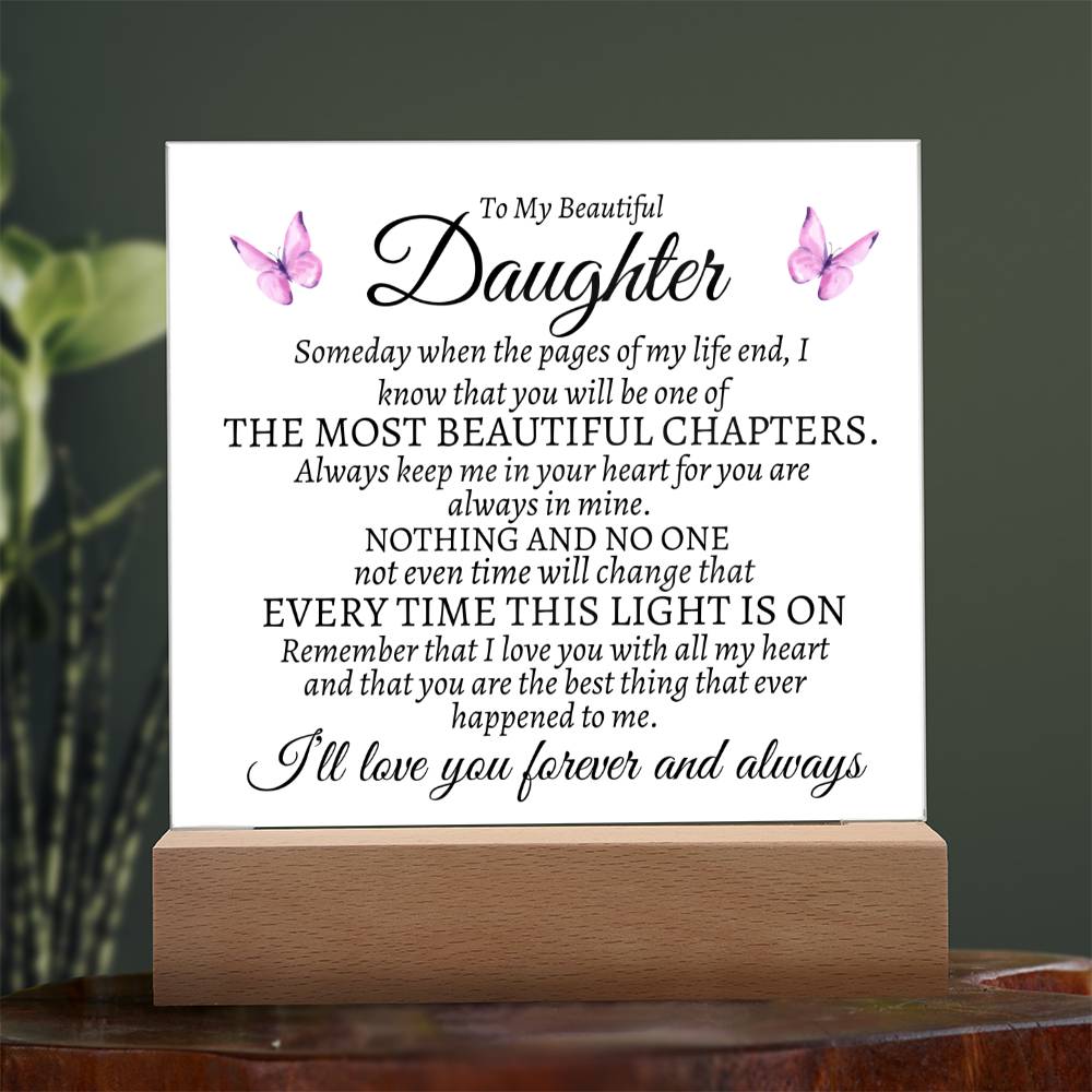 To My Beautiful Daughter | Most Beautiful Chapter | Butterfly Plaque