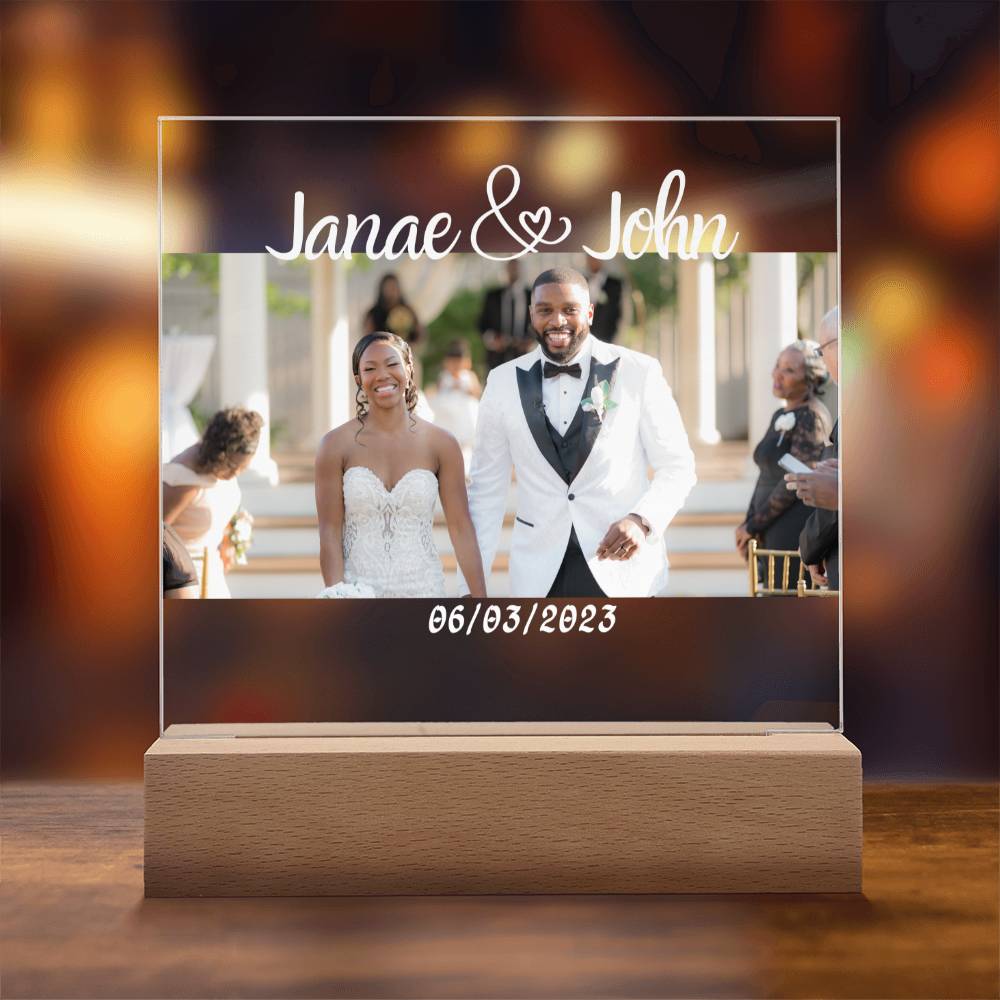 Personalized Square Acrylic Plaque | Wedding | Anniversary | Baby | College