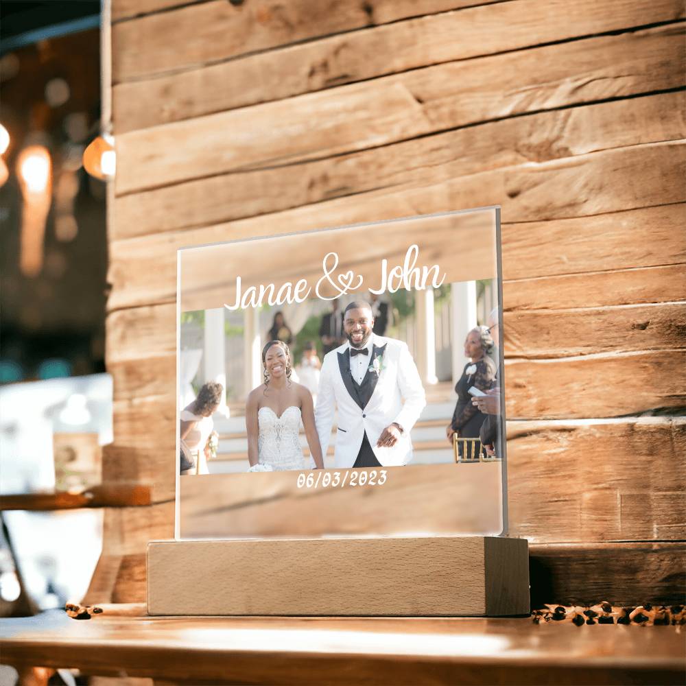 Personalized Square Acrylic Plaque | Wedding | Anniversary | Baby | College