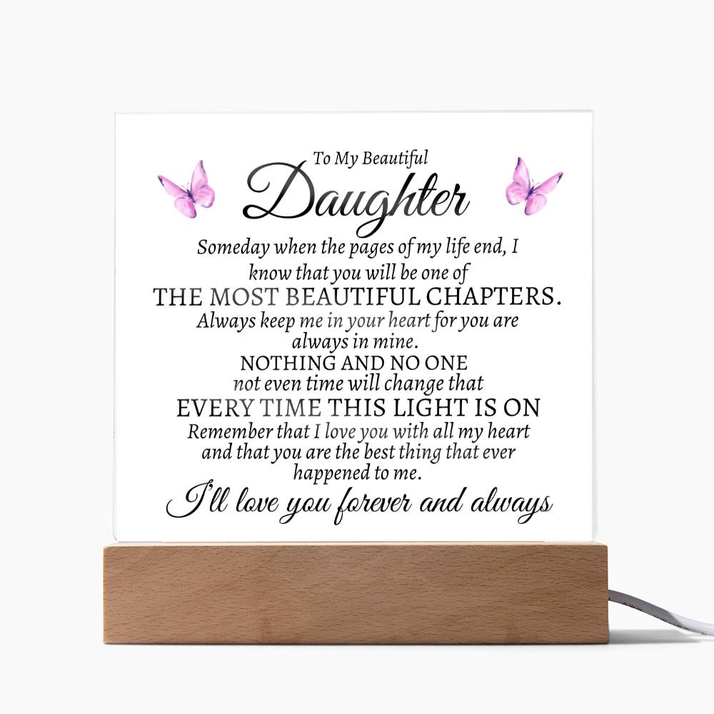 To My Beautiful Daughter | Most Beautiful Chapter | Butterfly Plaque