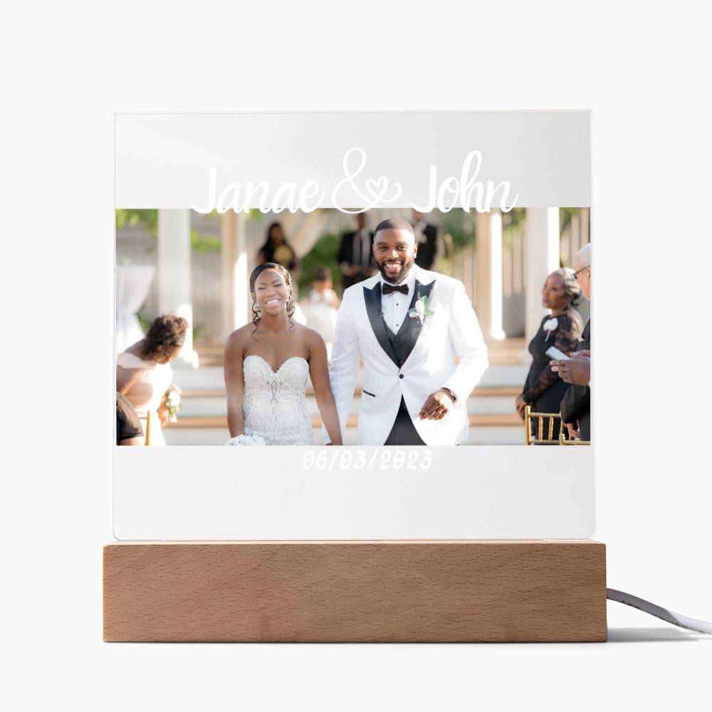 Personalized Square Acrylic Plaque | Wedding | Anniversary | Baby | College