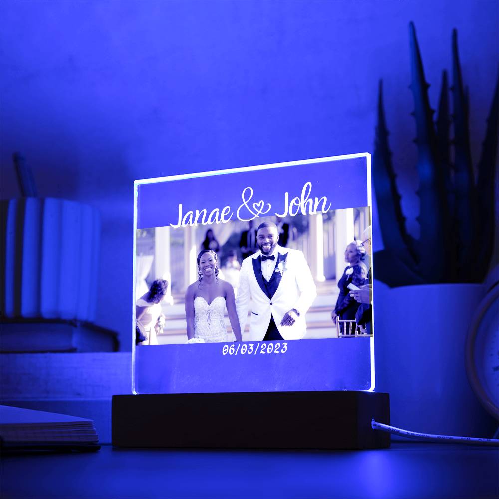 Personalized Square Acrylic Plaque | Wedding | Anniversary | Baby | College