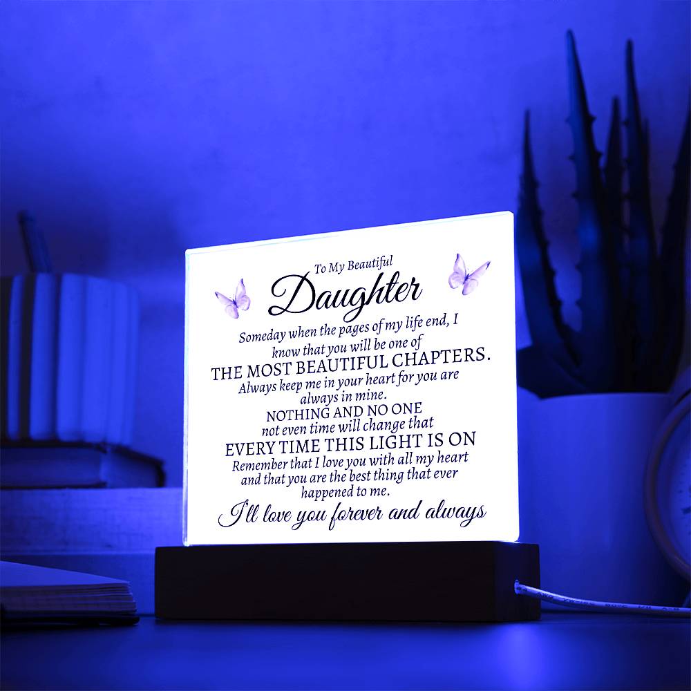To My Beautiful Daughter | Most Beautiful Chapter | Butterfly Plaque