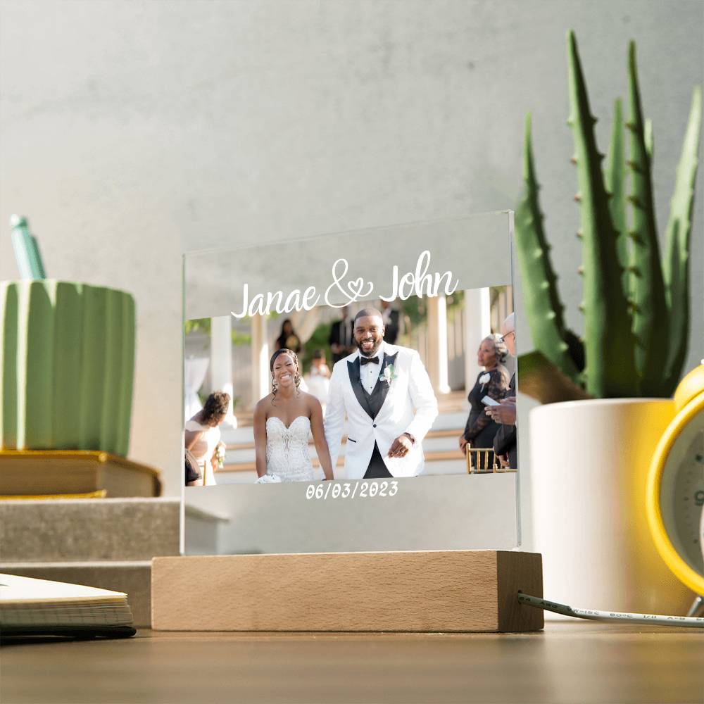 Personalized Square Acrylic Plaque | Wedding | Anniversary | Baby | College