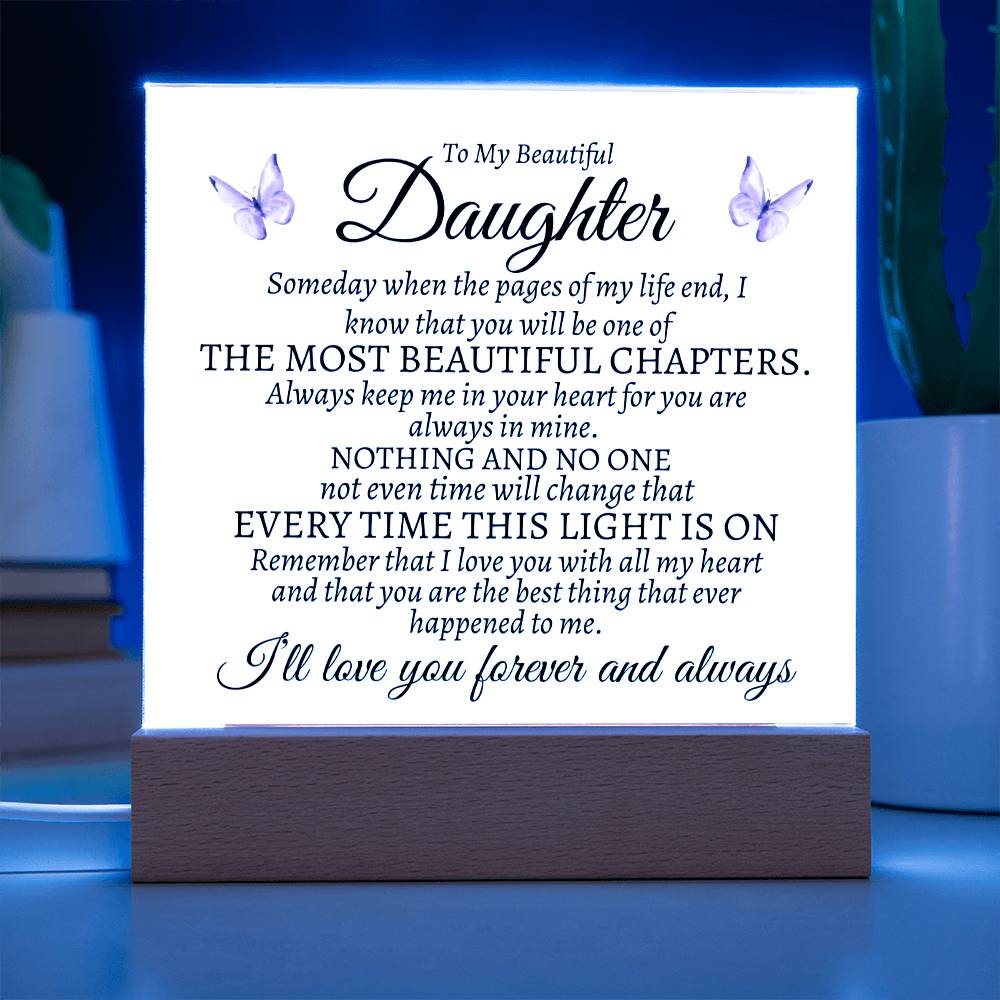 To My Beautiful Daughter | Most Beautiful Chapter | Butterfly Plaque