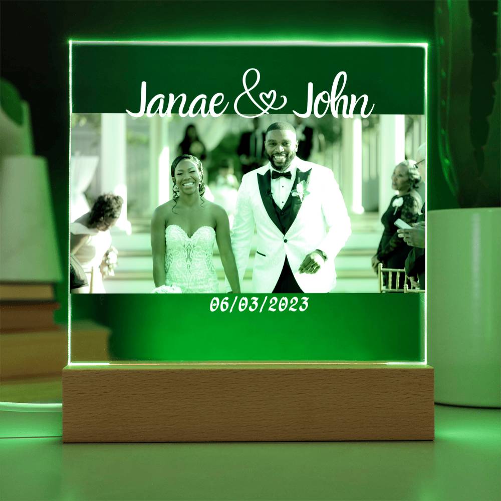 Personalized Square Acrylic Plaque | Wedding | Anniversary | Baby | College