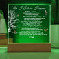 "Father's Eternal Embrace: As I Sit in Heaven" Plaque
