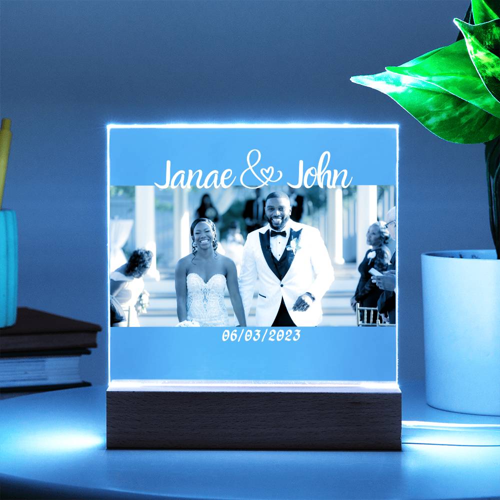 Personalized Square Acrylic Plaque | Wedding | Anniversary | Baby | College