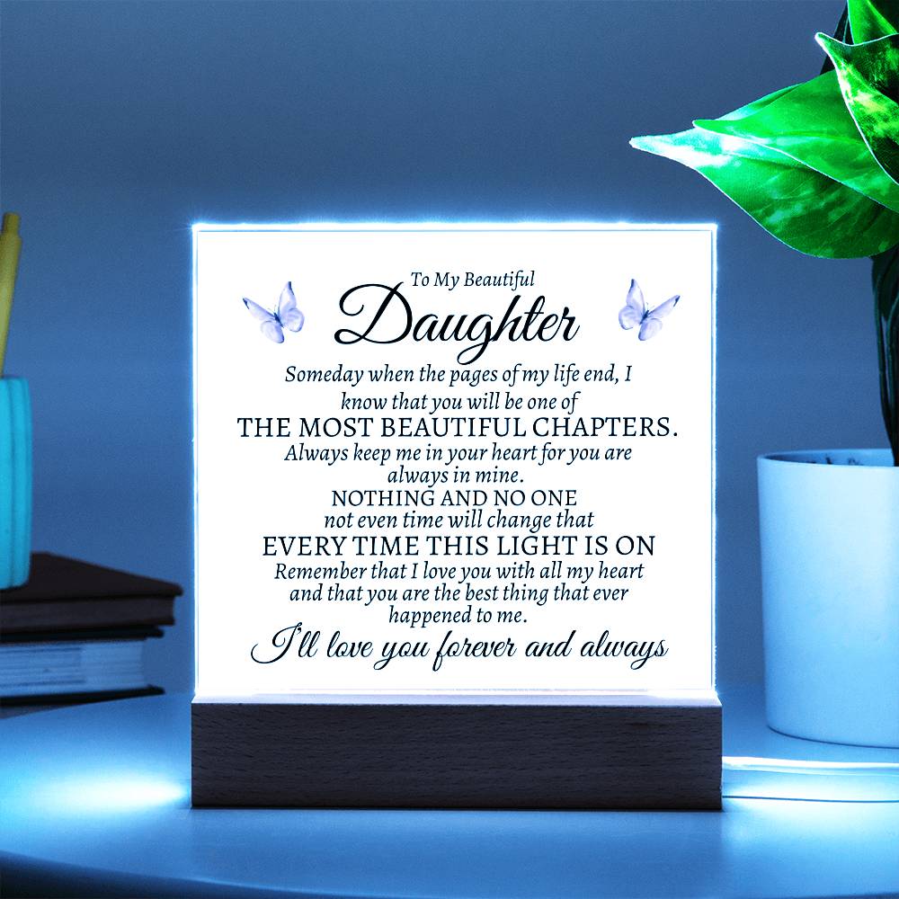 To My Beautiful Daughter | Most Beautiful Chapter | Butterfly Plaque