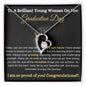 Brilliant Young Woman Graduation Forever Love Necklace Black