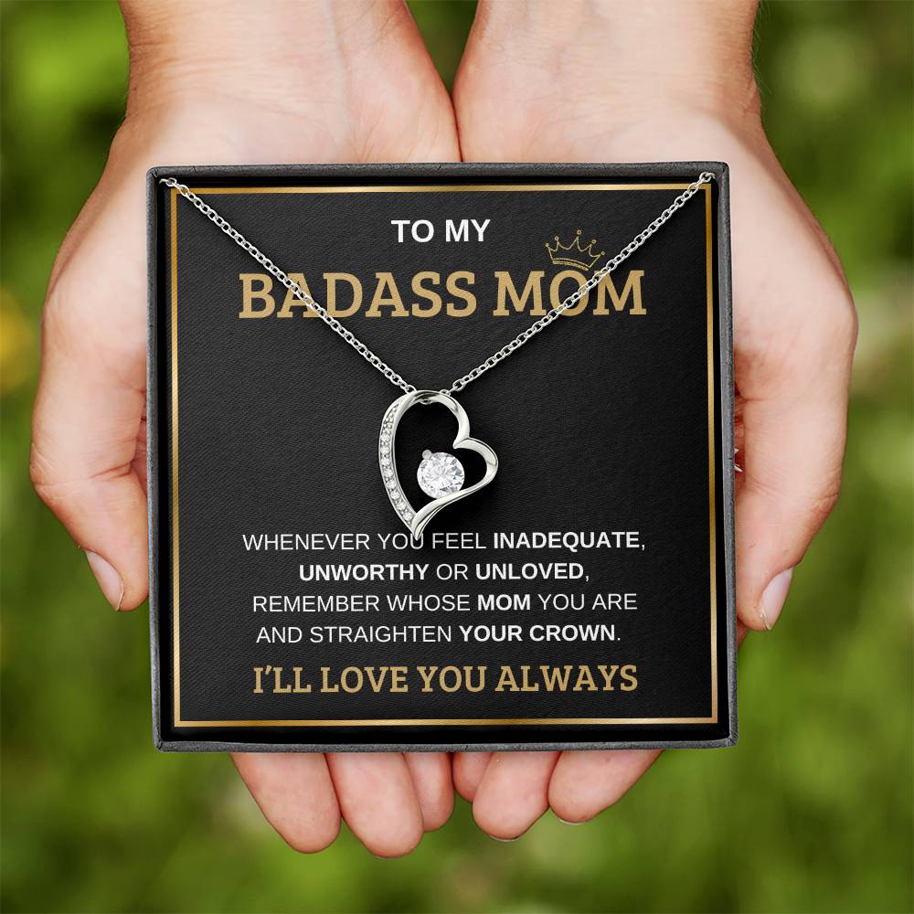 To My Bada** Mom-Forever Love Necklace (black)