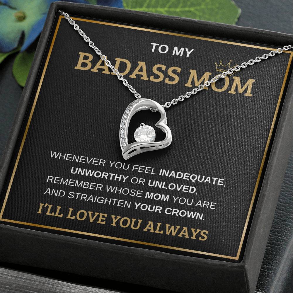 To My Bada** Mom-Forever Love Necklace (black)
