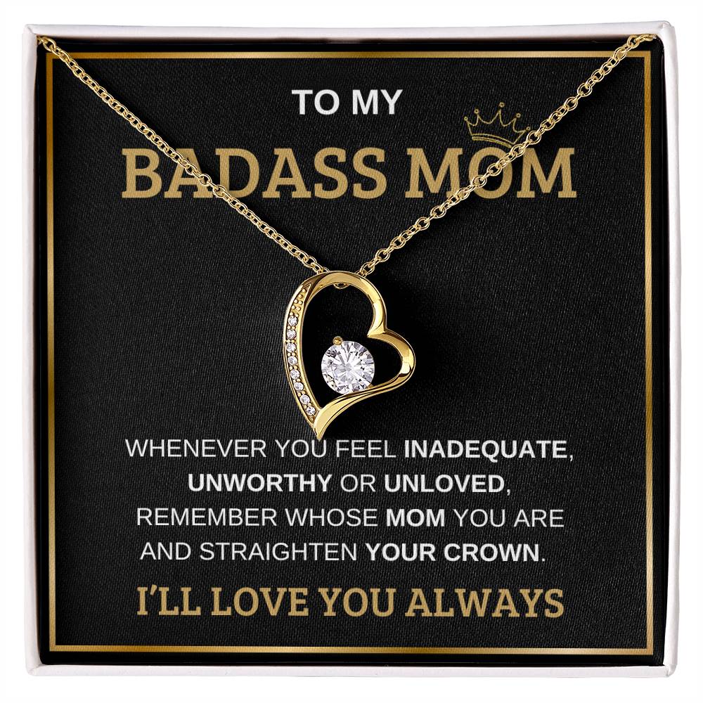 To My Bada** Mom-Forever Love Necklace (black)