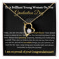 Brilliant Young Woman Graduation Forever Love Necklace Black