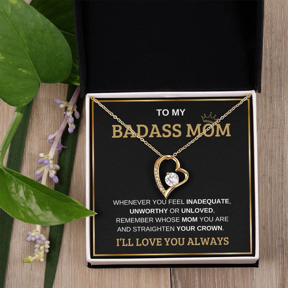 To My Bada** Mom-Forever Love Necklace (black)