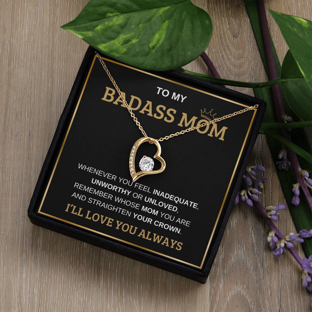 To My Bada** Mom-Forever Love Necklace (black)