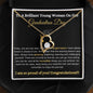 Brilliant Young Woman Graduation Forever Love Necklace Black