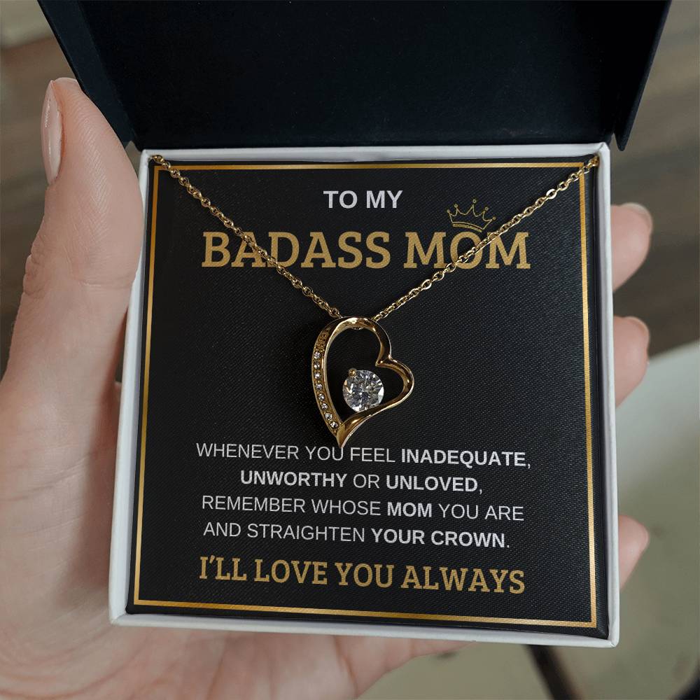 To My Bada** Mom-Forever Love Necklace (black)