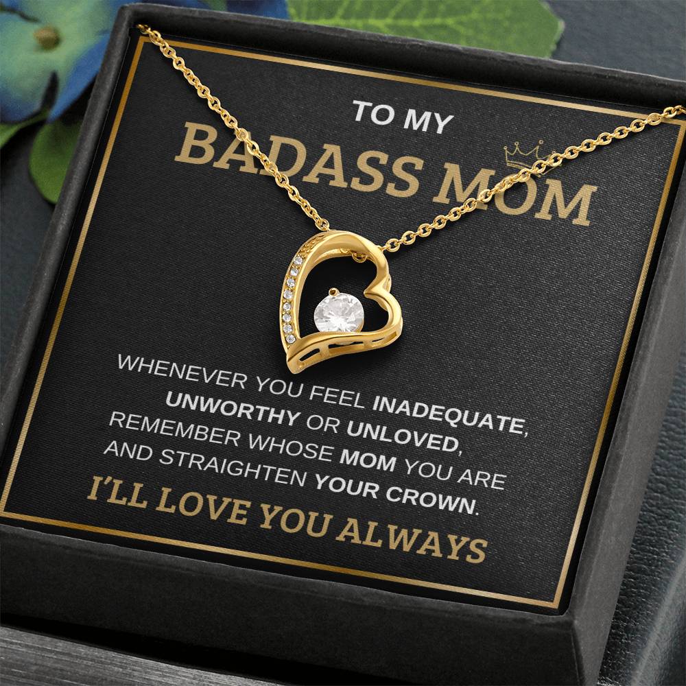 To My Bada** Mom-Forever Love Necklace (black)