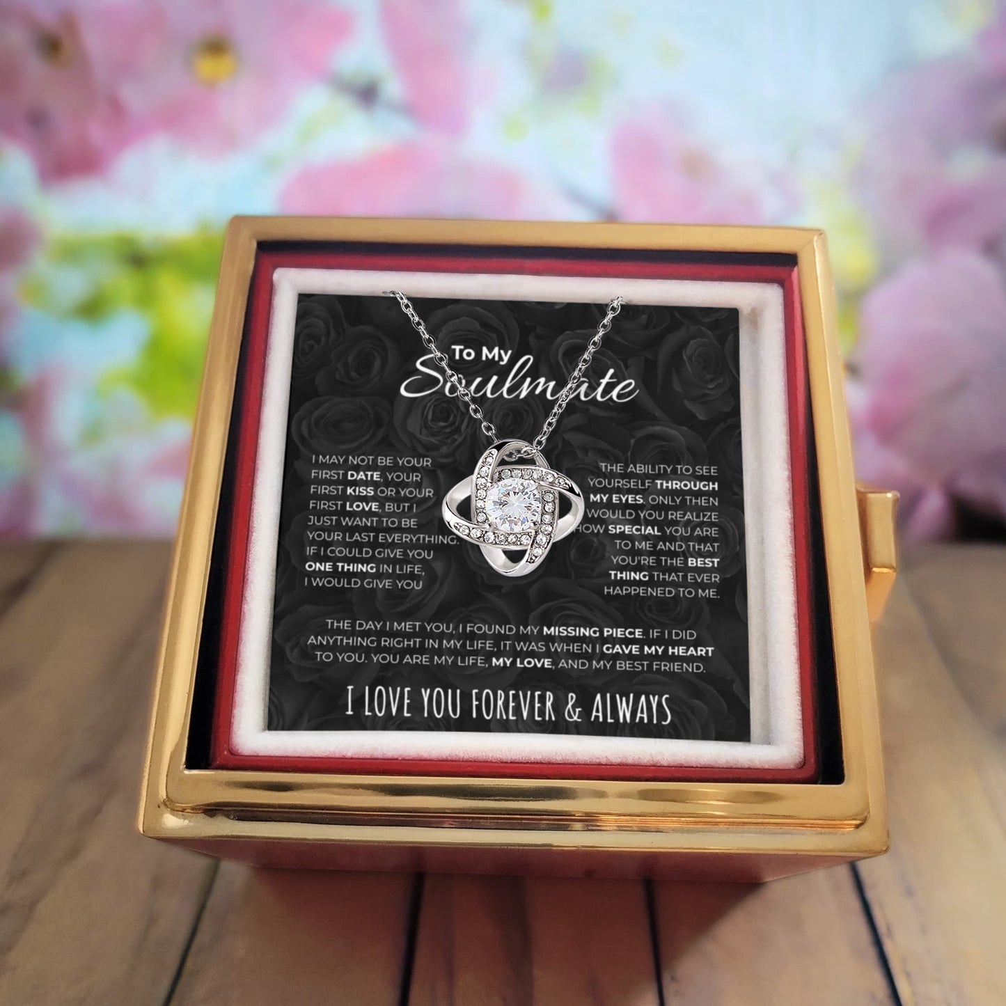 Rose Box | To my Soulmate | Your Last Everything | Love Knot Necklace
