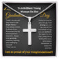 Brilliant Young Woman Graduation Forever Love Necklace Black